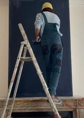 peinture mur simple bleu